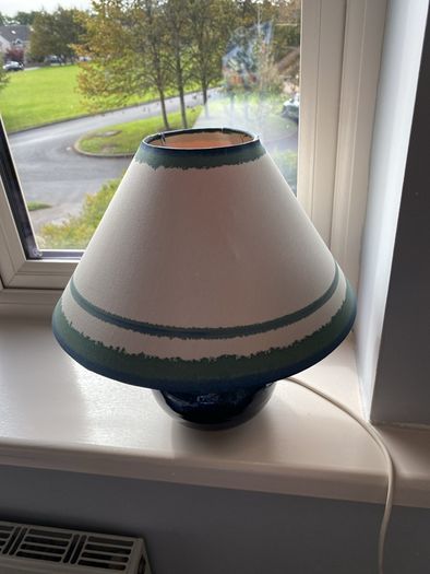 LOUIS MULCAHY pottery lamp with free LOUIS MULCAHY lamp shade