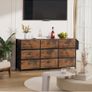 Fabric Chest of Drawers 9 Drawers Large TV Stand for 43-65 TVs Label Cards, Side Pocket & Image 8