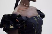 H&amp;M Black Floral Off-the-shoulder Linen Cotton Midi Dress