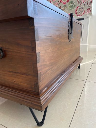 Rustic storage chest coffee table