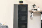 Vertical Rolling Storage Cabinet 3-Tier Mobile File Cabinet on Wheels Metal Doors