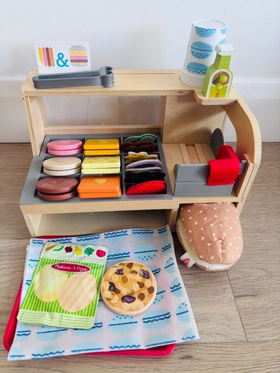 Melissa & Doug Sandwich Counter and Ice Cream Counter Wooden Toys
