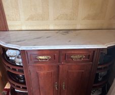 Italian-Style Mahogany Credenza / Sideboard with Marble Top