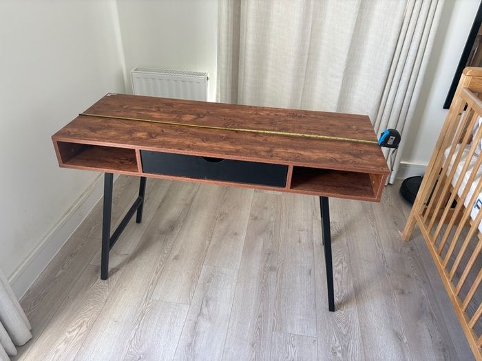 Wood and Metal desk in Walnut color