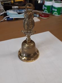 Brass bell vintage owl