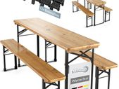 Wooden Picnic Table with 2 Benches Foldable Garden & Outdoor Set
