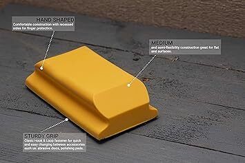 Glass Polish 15912 Hand-Held Sanding Block with hook and loop, Hand Sanding Pad | 65x125mm