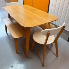 John Lewis dining table with two benches and 2 chairs