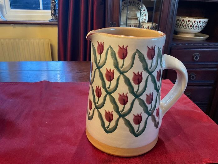 Nicholas Mosse Red Tulip Vintage cylinder jug .7 and a half inches in height