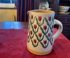Nicholas Mosse Red Tulip Vintage cylinder jug .7 and a half inches in height