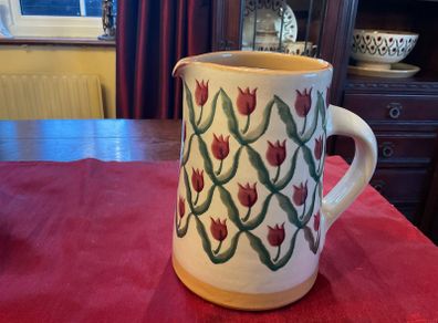 Nicholas Mosse Red Tulip Vintage cylinder jug .7 and a half inches in height