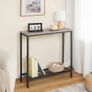 Console Table, Slim for Hallway, Entryway with 2 Shelves, Industrial Display Sofa for Living Room, Bedroom, Greige and Black Image 6