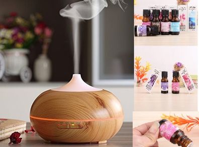 Aroma Diffuser 300ML Essential Oil Diffuser Electric Ultrasonic Humidifier FREE 3 Oils