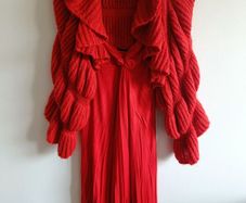 Sisley Red Maxi Dress, Strappy, Knot Detail & Pleated Skirt