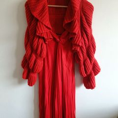 Sisley Red Maxi Dress, Strappy, Knot Detail & Pleated Skirt