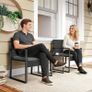 Rattan Bistro Set, 3-piece Garden Furniture Set with 2 Garden Chairs, Coffee Table, Removable Cushions Dark Gray Image 5