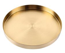 Brand New Golden Round Decorative Tray