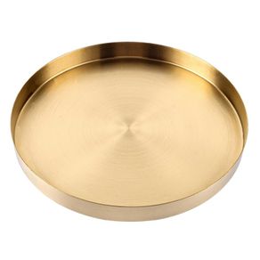 Brand New Golden Round Decorative Tray