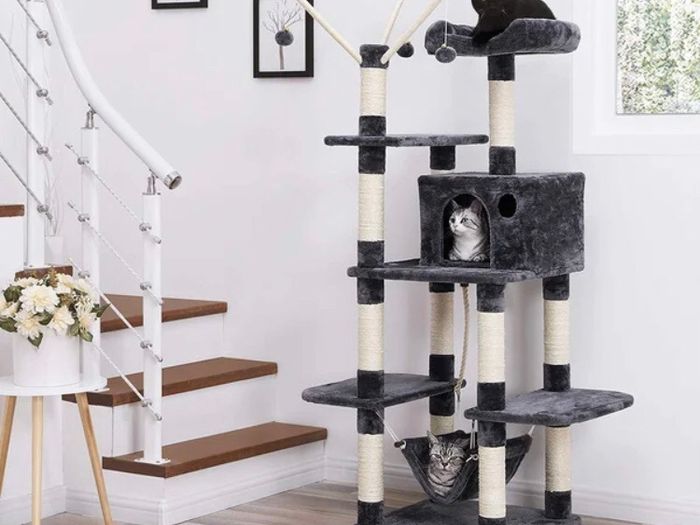 146cm Velvet Cat Tree Scratcher Post (FREE P&P)