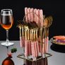 24 piece  set Stainless steel flatware set plastic handle  Knife spoon hanger Image 3