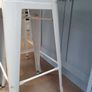 Beautiful pair stools  white enamel kitchen bar cafe industrial look Image 5