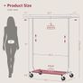 Heavy Duty Clothing Rack Load 350 LBS, Rolling Garment Rack with Wheels and Extendable Rod Chrome Image 2