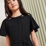 Black Next Lipsy Cut Out Flutter Sleeve jumpsuit Age 11 Girls Image 4