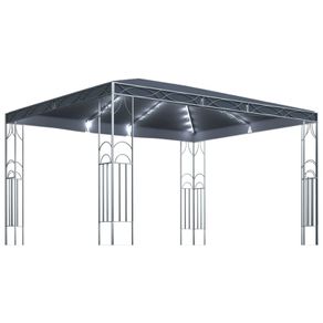 Gazebo with String Lights 400x300 cm Anthracite