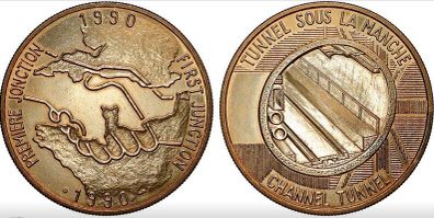 V REPUBLIC medal, Channel Tunnel, first crossing