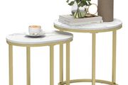 Marble-Effect Nesting Tables Set