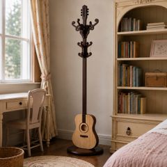 Guitar-shaped coat rack