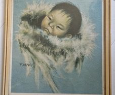 6 Vintage Framed Dorothy Francis Inuit Prints,  Eskimo