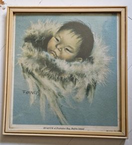 6 Vintage Framed Dorothy Francis Inuit Prints,  Eskimo