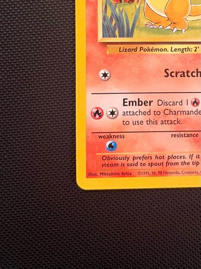 Vintage Pokemon Card Charmander 46/102 Base Set WOTC 1999