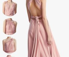 Multiway dress in Dusty Rose - One Size Fit 10-16Uk