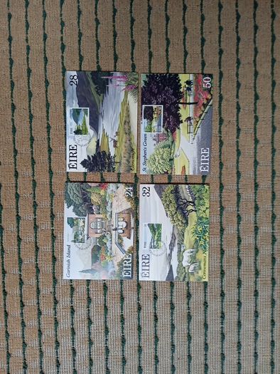 Special postcards, maximum cards, issued for the Irish gardens stamps in 1989.