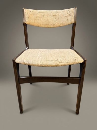 Set of 4 Mid-Century Danish Stained Oak Dining Chairs attributed to Erik Buch.
