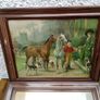Pair Antique Equestrian prints, hunting prints, vintage lithograph Image 2