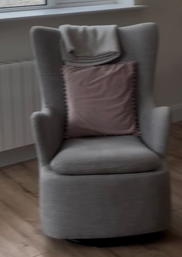 Nelson Light Grey Velvet Armchair Rocker Swivel
