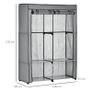 Portable Fabric Wardrobe with 4 Shelves & 2 Hanging Rails, Foldable Clothes Storage Cabinet Image 2