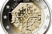 Germany 2 Euro Commemorative Coin 2023 - Charles the Great. Mint F- Stuttgart. Uncirculated.