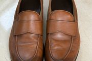 Ermenegildo ZEGNA Men's Brown Maccasino Corso Leather Loafers Calf Grain Soft