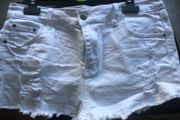 White denim shorts