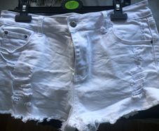 White denim shorts