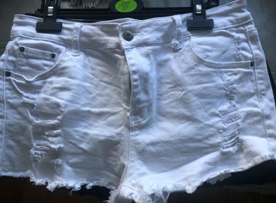 White denim shorts