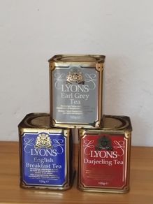 3 Vintage Lyons Tea Tins 1997 Full, Unopened!