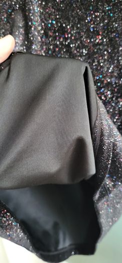 H&M black velvet sparkle dress Sz S (Fit 10-12UK)