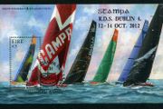 2012 Ireland Stampa Public Souvenir Volvo Ocean Race Commemorative Stamp Miniature Sheet Overprinted for Stampa with show cancel from 13/10/12