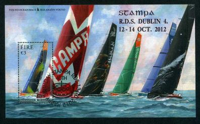 2012 Ireland Stampa Public Souvenir Volvo Ocean Race Commemorative Stamp Miniature Sheet Overprinted for Stampa with show cancel from 13/10/12