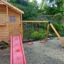 Wooden Treehouses with slide and 2 swings Image 3